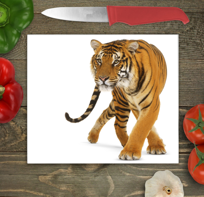 Tiger Glass Chopping Board, Tiger Glass Chopping Board - Click Image to Close